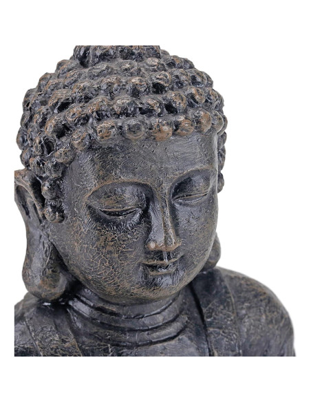 Estatua de Buda Sentado MyGift 29 cm Resina Gris Decorativa