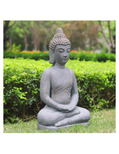 Estatua de Buda MGO 66cm Gris - Decoración Meditativa
