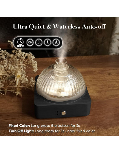 Difusor de Aceite Esencial Levoair de Vidrio 200ml con Madera