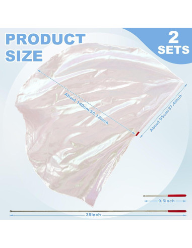 Banderas de Alabanza Jetec 2 Set 96-140 cm Blanca Transparente