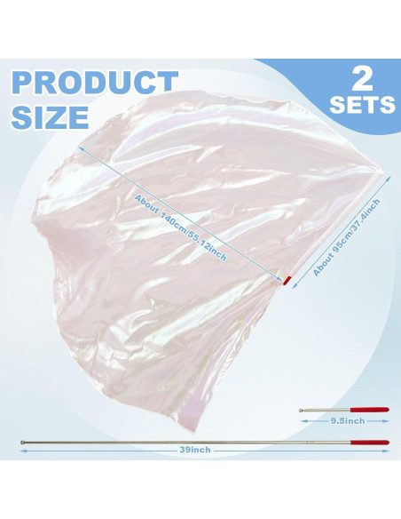 Banderas de Alabanza Jetec 2 Set 96-140 cm Blanca Transparente