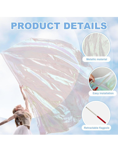 Banderas de Alabanza Jetec 2 Set 96-140 cm Blanca Transparente