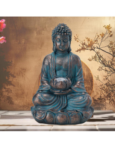 Estatua de Buda Solar Bshine 27.94x16 cm Impermeable