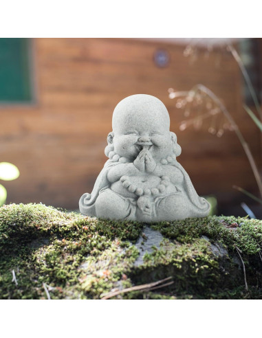 Estatua de Arenisca Buda de Oración 7.8x8.4x5.6cm Landical