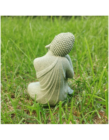 Estatua de Buda Meditando Livelyfish 8x7x10 cm Arenisca