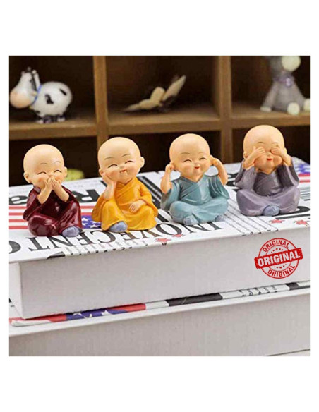 Estatuas de Buda Bebé TIED RIBBONS - 4 Pcs Resina 5.08 cm