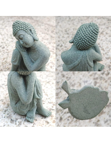 Estatua de Buda Meditando Livelyfish 8x7x10 cm Arenisca