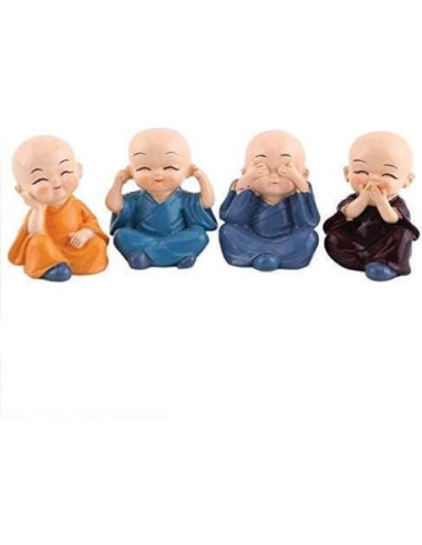 Estatuas de Buda Bebé TIED RIBBONS - 4 Pcs Resina 5.08 cm