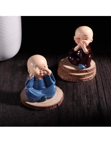 Estatuas de Buda Bebé TIED RIBBONS - 4 Pcs Resina 5.08 cm