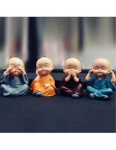 Estatuas de Buda Bebé TIED RIBBONS - 4 Pcs Resina 5.08 cm