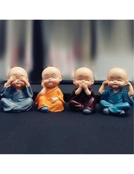 Estatuas de Buda Bebé TIED RIBBONS - 4 Pcs Resina 5.08 cm