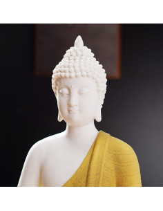 Estatua de Buda Amarillo 30.48 cm + Lámpara LED Circular 40 cm 2