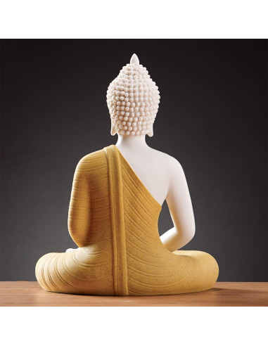 Estatua de Buda Amarillo 30.48 cm + Lámpara LED Circular 40 cm