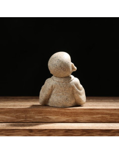 Estatua de Buda Minimalista Pescado Sin Preocupaciones 7.62cm 2