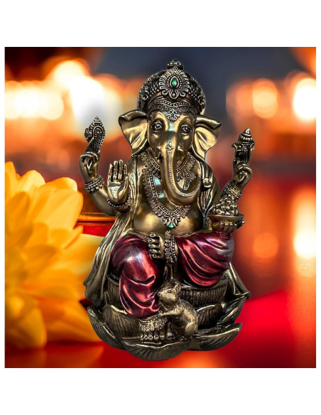 Estatua de Ganesh JORAE 18.3 cm en Bronce Antiguo Decorativa Estatua de Ganesh JORAE 18.3 cm en Bronce Antiguo Decorativa