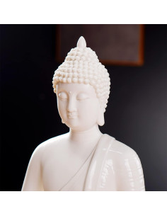 Estatua de Buda Cerámica 30.48 cm + Lámpara LED 40 cm Houlu 2