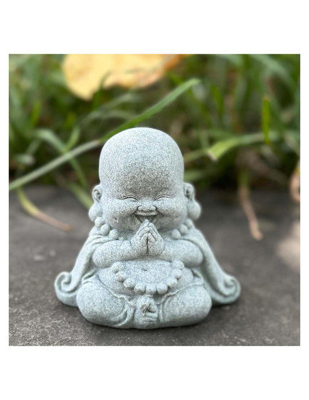 Estatua de Buda de Oración 8.1x6x7.7 cm Arenisca Feng Shui