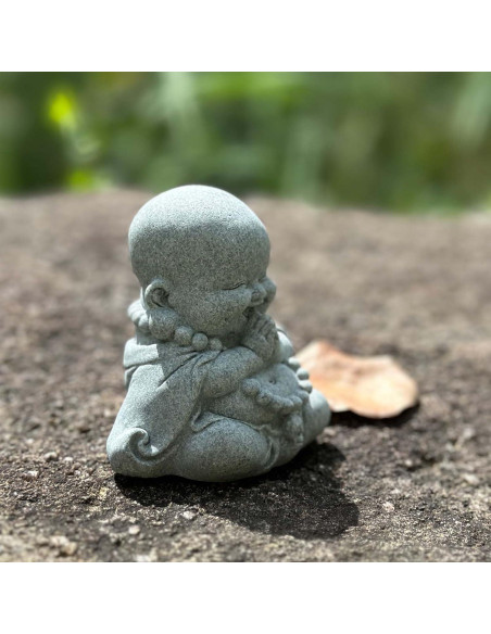 Estatua de Buda de Oración 8.1x6x7.7 cm Arenisca Feng Shui