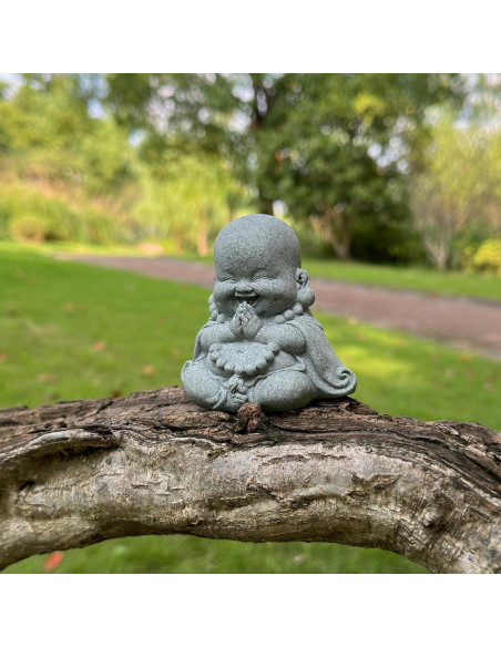 Estatua de Buda de Oración 8.1x6x7.7 cm Arenisca Feng Shui