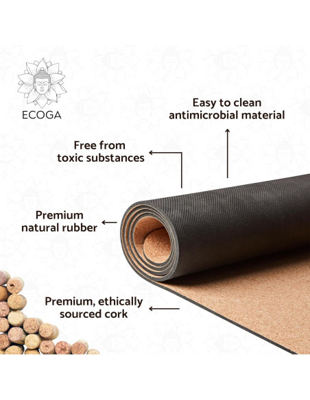 Alfombrilla de Yoga Ecológica Ecoga 5mm Antideslizante con Correa
