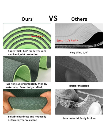 Alfombrilla de Yoga QMKGEC 8mm Antideslizante Ecológica