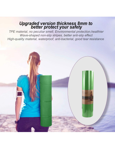 Alfombrilla de Yoga QMKGEC 8mm Antideslizante Ecológica