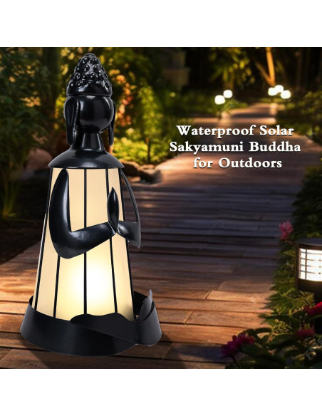 Luces Solares Buda Shakyamuni MUMTOP Decoración Jardín 2.54cm Luces Solares Buda Shakyamuni MUMTOP Decoración Jardín 2.54cm
