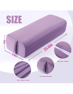Almohada de Yoga Bolster MABOZOO 65x25cm Lavable Púrpura 2