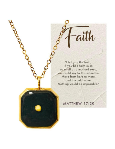 Collar de Semilla de Mostaza WEAR NATURE - Acero Inoxidable Baño Oro 18k