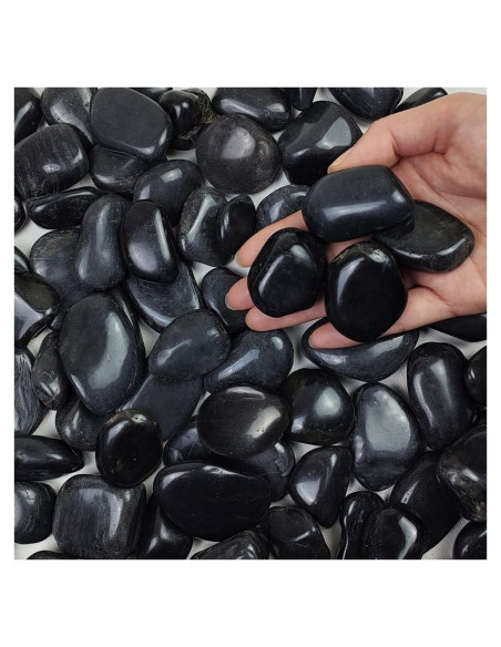 Piedras Negras Pulidas FANTIAN 2.3 kg 1-2 pulgadas Decorativas