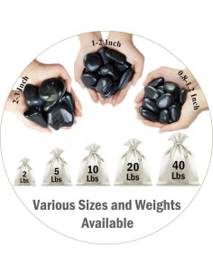 Piedras Negras Pulidas FANTIAN 2.3 kg 1-2 pulgadas Decorativas 2