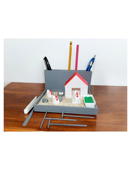 Organizador de Escritorio Zen Yippeemaker Granja de Pollos DIY