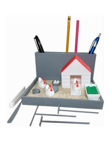Organizador de Escritorio Zen Yippeemaker Granja de Pollos DIY