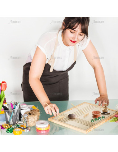 Juego de Rastrillos Zen de Arena AUEAR - 3 Piezas de Bambú