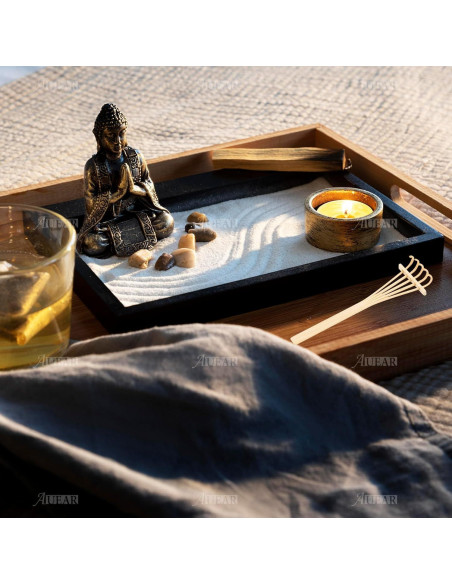 Juego de Rastrillos Zen de Arena AUEAR - 3 Piezas de Bambú