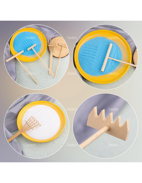 Juego de Rastrillos Zen de Arena AUEAR - 3 Piezas de Bambú