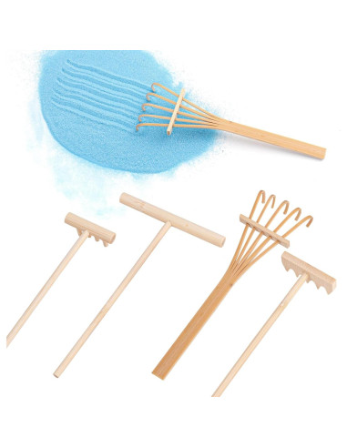 Juego de Rastrillos Zen de Arena AUEAR - 3 Piezas de Bambú
