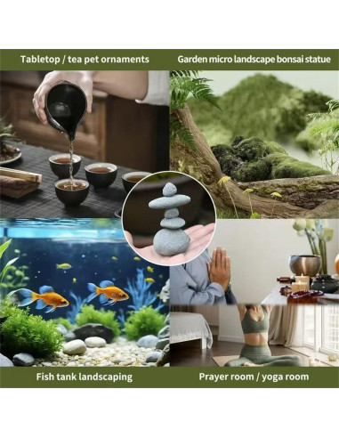 Estatua de Rocas Equilibradas Livelyfish para Acuario 10 cm