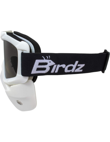 Máscara de Motocicleta Birdz Skylark Blanca con Gafas Desmontables