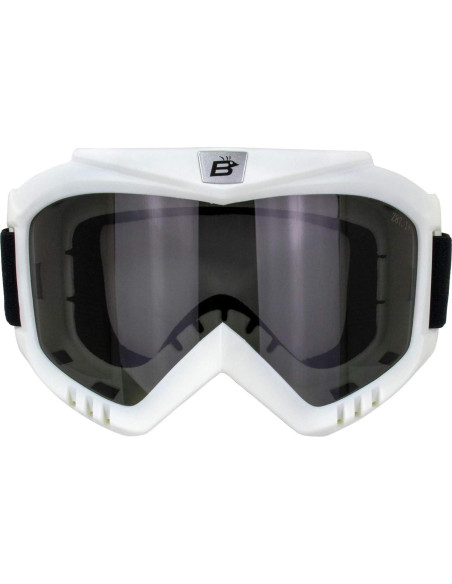 Máscara de Motocicleta Birdz Skylark Blanca con Gafas Desmontables