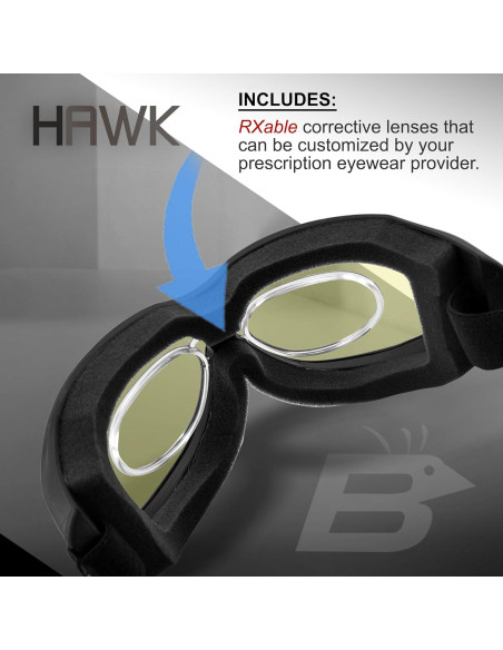Gafas de sol Birdz Eyewear Hawk con lentes amarillos RXables