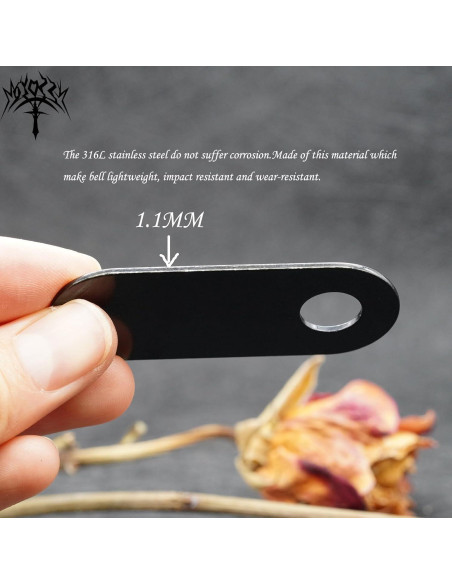 Campana de Motocicleta MOYOZZ Alas de Ángel Negra 3.81cm