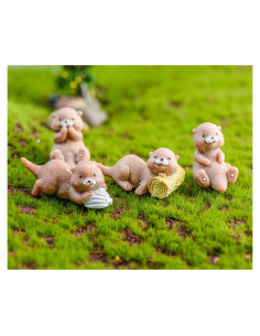 Figuras en Miniatura de Nutria TANOMA para Jardín de Hadas
