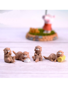 Figuras en Miniatura de Nutria TANOMA para Jardín de Hadas 2
