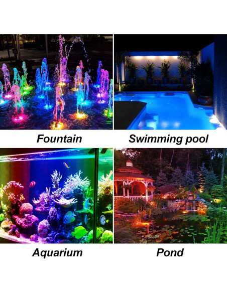 Luces de estanque solares T-SUN 3 en 1 RGB subacuáticas LED