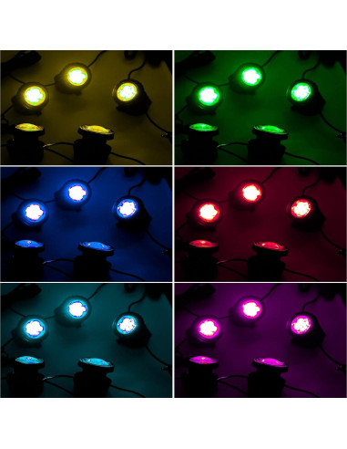 Luces de estanque solares T-SUN 3 en 1 RGB subacuáticas LED