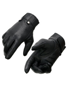 Guantes de Moto de Cuero Milwaukee MG7710 Negro con Palma de Gel - Grande