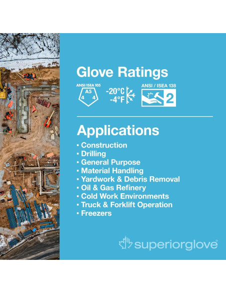 Guantes de trabajo de cuero Superior Glove Endura - Aislados - X-Large