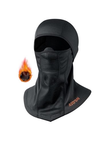 Máscara de Esquí Balaclava AstroAI Negra a Prueba de Viento