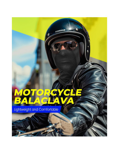 Balaclava Refrescante UV para Motocicleta y Esquí - Negra